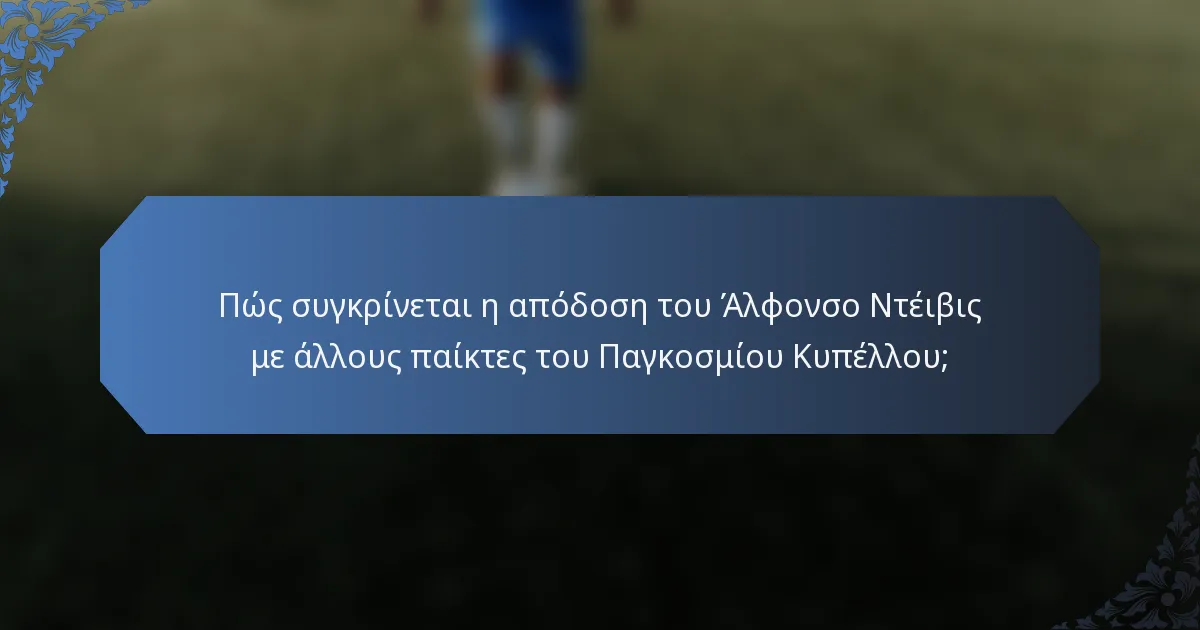 Πώς συγκρίνεται η απόδοση του Άλφονσο Ντέιβις με άλλους παίκτες του Παγκοσμίου Κυπέλλου;